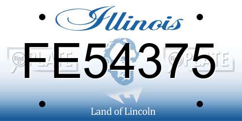 FE54375 Illinois License Plate