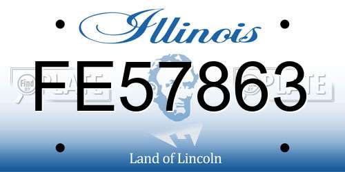 FE57863 Illinois License Plate