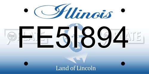 FE5I894 Illinois License Plate