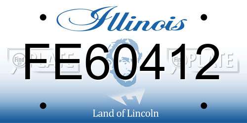 FE60412 Illinois License Plate