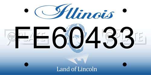 FE60433 Illinois License Plate
