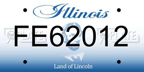 FE62012 Illinois License Plate