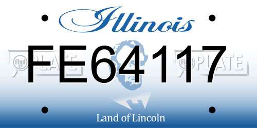 FE64117 Illinois License Plate