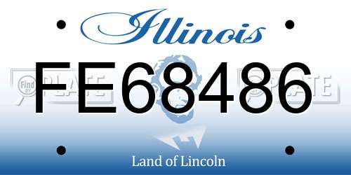 FE68486 Illinois License Plate