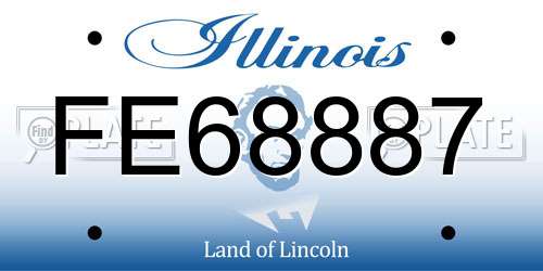 FE68887 Illinois License Plate