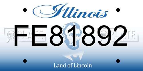 FE81892 Illinois License Plate