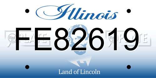 FE82619 Illinois License Plate