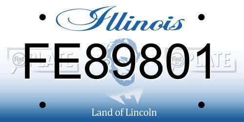 FE89801 Illinois License Plate