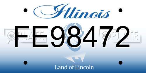 FE98472 Illinois License Plate