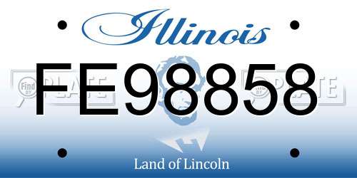 FE98858 Illinois License Plate