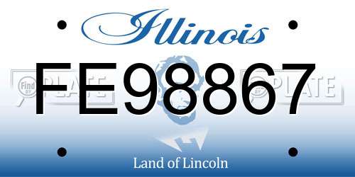 FE98867 Illinois License Plate