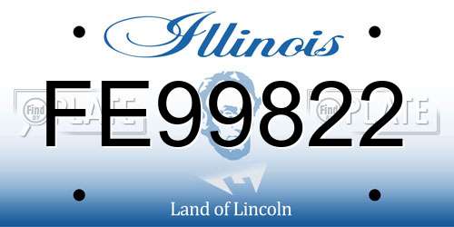 FE99822 Illinois License Plate