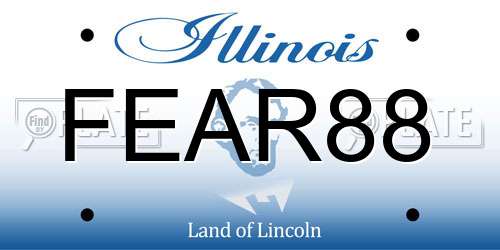 FEAR88 Illinois License Plate