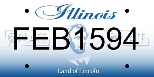 FEB1594 Illinois License Plate