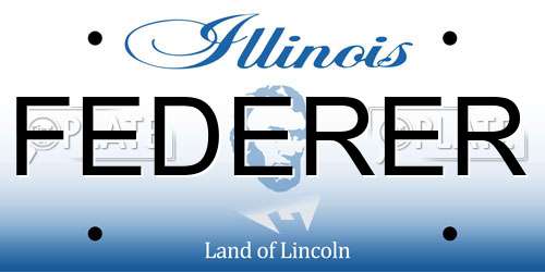 FEDERER Illinois License Plate