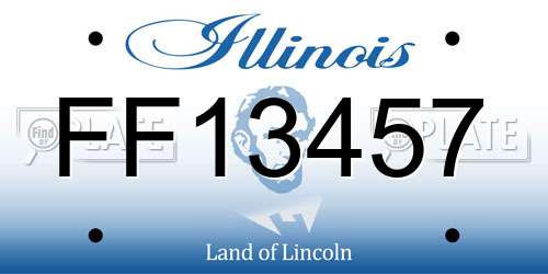 FF13457 Illinois License Plate