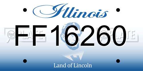 FF16260 Illinois License Plate