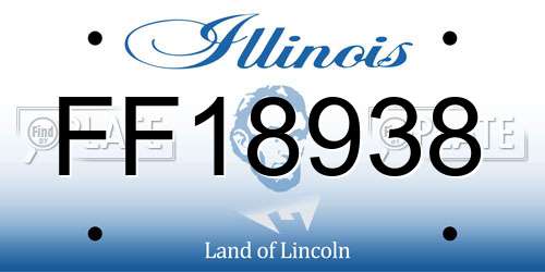 FF18938 Illinois License Plate