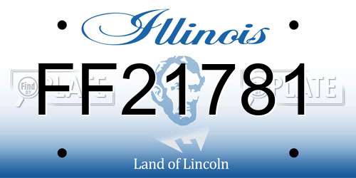FF21781 Illinois License Plate