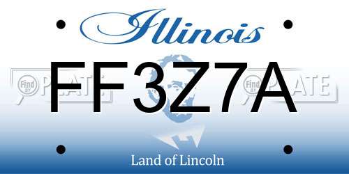 FF3Z7A Illinois License Plate