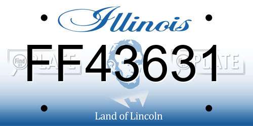 FF43631 Illinois License Plate