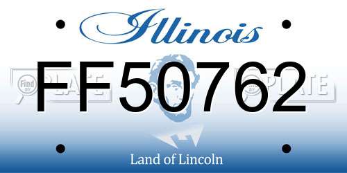 FF50762 Illinois License Plate