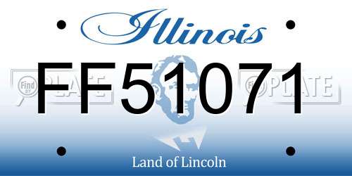 FF51071 Illinois License Plate