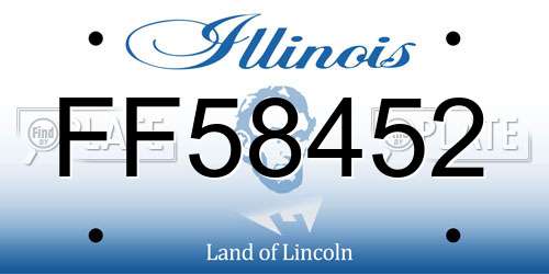 FF58452 Illinois License Plate