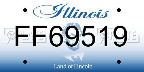 FF69519 Illinois License Plate