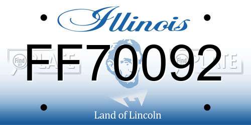 FF70092 Illinois License Plate