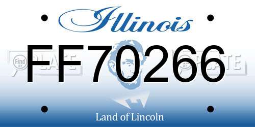 FF70266 Illinois License Plate