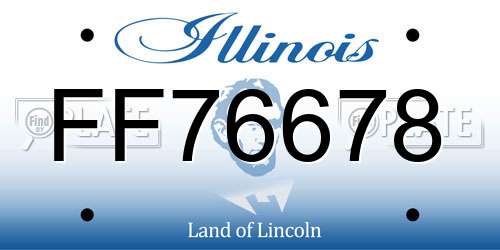 FF76678 Illinois License Plate