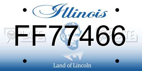 FF77466 Illinois License Plate