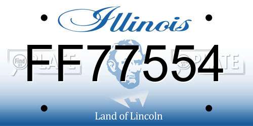FF77554 Illinois License Plate