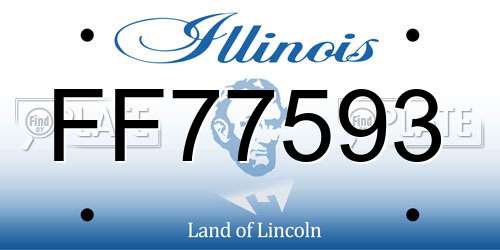FF77593 Illinois License Plate