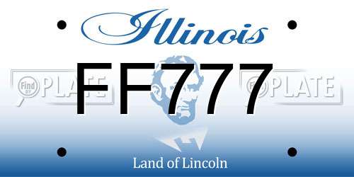FF777 Illinois License Plate