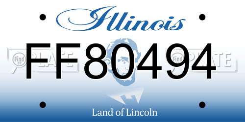 FF80494 Illinois License Plate