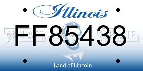 FF85438 Illinois License Plate