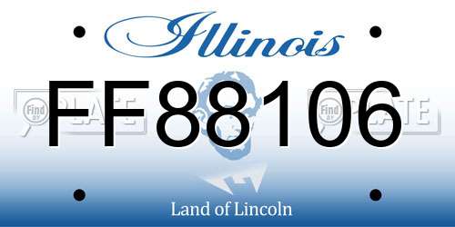FF88106 Illinois License Plate