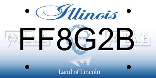 FF8G2B Illinois License Plate