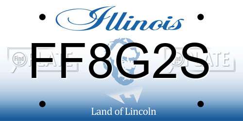 FF8G2S Illinois License Plate