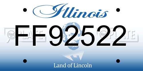 FF92522 Illinois License Plate
