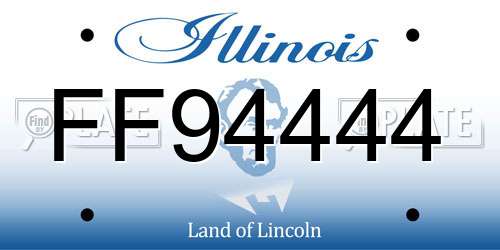 FF94444 Illinois License Plate