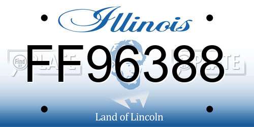 FF96388 Illinois License Plate