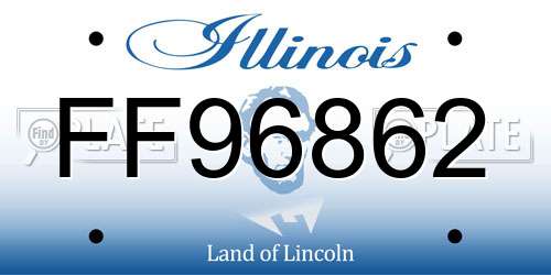 FF96862 Illinois License Plate