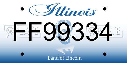 FF99334 Illinois License Plate