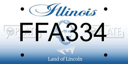 FFA334 Illinois License Plate