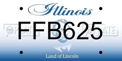 FFB625 Illinois License Plate