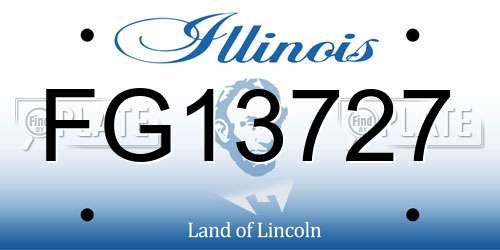 FG13727 Illinois License Plate