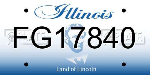 FG17840 Illinois License Plate